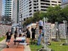 Members of the Air Force Sergeants Association Chapter 552 from MacDill Air Force Base help assemble the memorial.