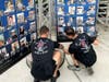 Members of the Air Force Sergeants Association Chapter 552 from MacDill Air Force Base help assemble the memorial.