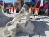 Winners of the pro-am sand-sculpting contest are: first place, Mitch Guerrero with "Skull Castle;" second place, Benjamin Guetta with "The Ruins;" and third place, Kumpa Tawornprom with "Sea Lion."
