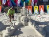 Winners of the pro-am sand-sculpting contest are: first place, Mitch Guerrero with "Skull Castle;" second place, Benjamin Guetta with "The Ruins;" and third place, Kumpa Tawornprom with "Sea Lion."
