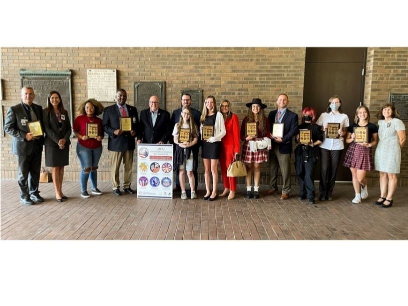 Seven student artists were recognized in front of the Hillsborough County School Board and received prizes from the Tampa Bay Lightning, the Tampa Bay Buccaneers and Caspers Company McDonald's.