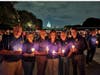 Tampa police participate in a candlelight vigil Friday night in Washington, D.C.
