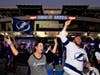 Lightning fans cheer on the team during a watch party at Ford Thunder Alley outside the Amalie Arena.