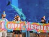 Aquarium visitors wish Nicholas a happy 20th birthday. 