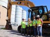 Mayor Jane Castor jokes around with the Kimmins Construction crew.