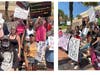 While attendees listened to conservative leaders speak inside the convention center, liberal activists demonstrated outside. 