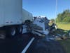 Portions of Interstate 4 were closed several hours Sunday morning when a tractor-trailer truck failed to stop for congestion ahead.