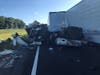 Portions of Interstate 4 were closed several hours Sunday morning when a tractor-trailer truck failed to stop for congestion ahead.
