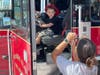 Kids also received a close-up look at a fire engine.