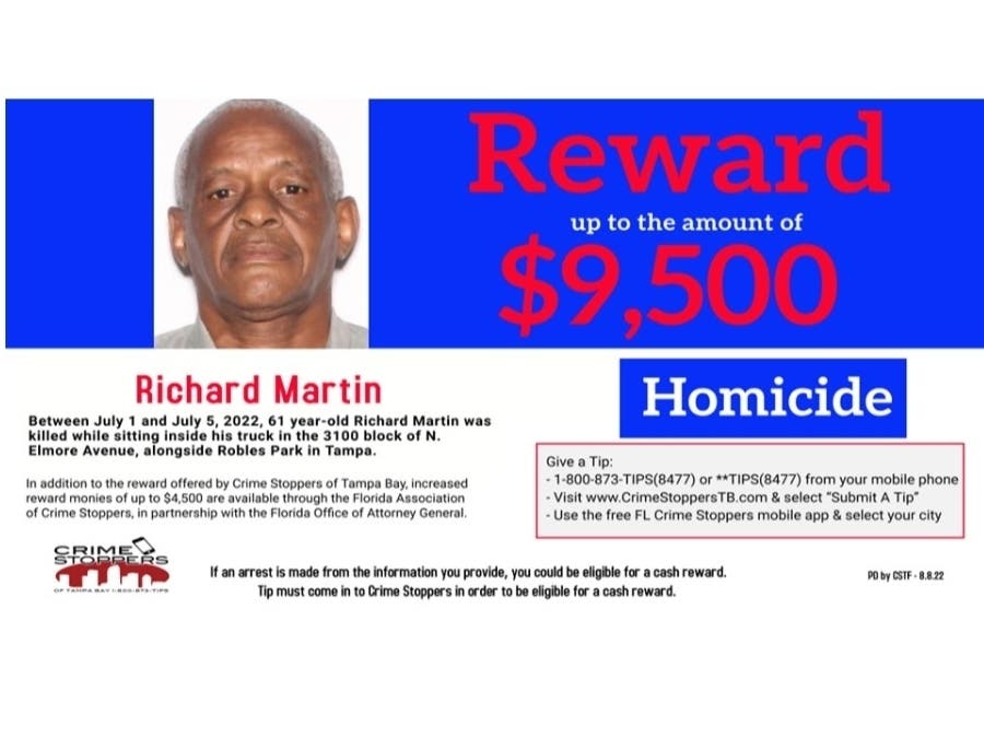 ​On July 5, 61-year-old Richard Martin was found dead inside his truck in the 3100 block of North Elmore Avenue alongside Robles Park. 