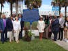 Tampa Mayor Jane Castor, Tampa City Councilman Luis Viera and state Rep. Diane Hart gather with members of the Tampa-Hillsborough County Equal Justice Initiative to unveil the historic marker dedicated to lynching victim Robert Johnson.