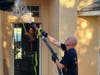 Hillsborough County Fire Rescue was called to a home at 9614 Laurel Ledge Drive Saturday at 4:18 and found heavy smoke and flames shooting from the garage. 