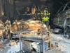 Hillsborough County Fire Rescue was called to a home at 9614 Laurel Ledge Drive Saturday at 4:18 and found heavy smoke and flames shooting from the garage. 