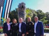 Steven Anthony Rogai, center, of the Rogai Family Foundation commissioned the sculpture as a tribute to law enforcement officers. 