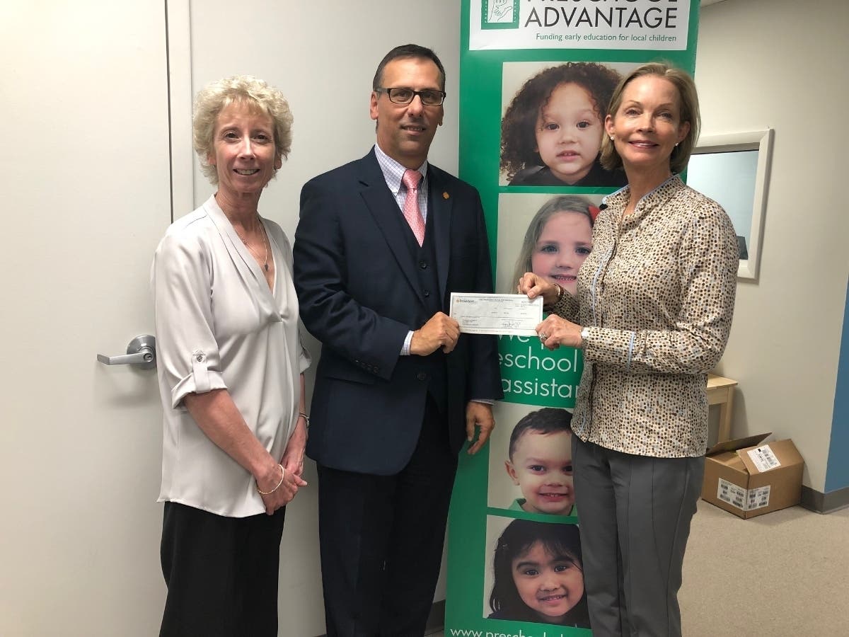 Pictured from left:  Molly Dunn, Executive Director, Preschool Advantage; Lucio Valerio, Market Manager, Provident Bank; and Adrienne Kirby, President, Preschool Advantage