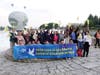 FOWPAL delegates and other visitors pose for a group photo in Pamukkale, Turkey. FOWPAL delegates invited them to endorse the Declaration of International Day of Conscience. Turkey is the 101st nation FOWPAL has visited.