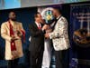 President of FOWPAL  Dr. Hong, Tao-Tze, center, is presented with the International Distinguished Leadership Award by Rev. Dr. Agorom Dike, right, for his outstanding leadership that fosters hope and transformation in the world. 
