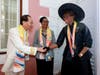 From left, Dr. Hong, Tao-Tze, President of FOWPAL; H.E. Ann Marie Davis, First Lady of The Bahamas; and H.E. Dame Cynthia A. Pratt, Governor-General of The Bahamas, share a warm exchange.
