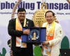 Dr. Nabhit Kapur, Permanent Observer of WSA to the UN, receives the FOWPAL Peace Bell Award from Dr. Hong for advancing global access to clean water and sanitation, promoting sustainable development, and fostering international cooperation.
