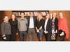 MLF team at Malcolm Gladwell talk in early February, 2020 - Liza Cohn, Marcia Marley, Malcolm Gladwell, DT Max, Jackie Mroz, Reagan Arthur, Catherine Platt, Katrina Browning