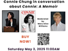Trailblazing journalist Connie Chung headlines our festival day on Saturday, May 3 at 11am at the First Congregational Church. Chung pulls no punches in her new memoir which shares a behind-the-scenes tour of her life and career.