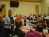 Local magician Jaime Aponte chose assistants from the audience for some of his illusions during the Orland Township Senior Halloween Luncheon.