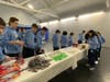 8th-grade students from SVMS assembled toiletries for new arrivals at Covenant House in Newark, NJ. Trip Hegarty, Bryce Asselin, Nicholas Stefanelli, Thomas Walsh, Dean De Guzman, Vincent Pasqua, Cillian Collins, and Alexandra Berdahl are Pictured.