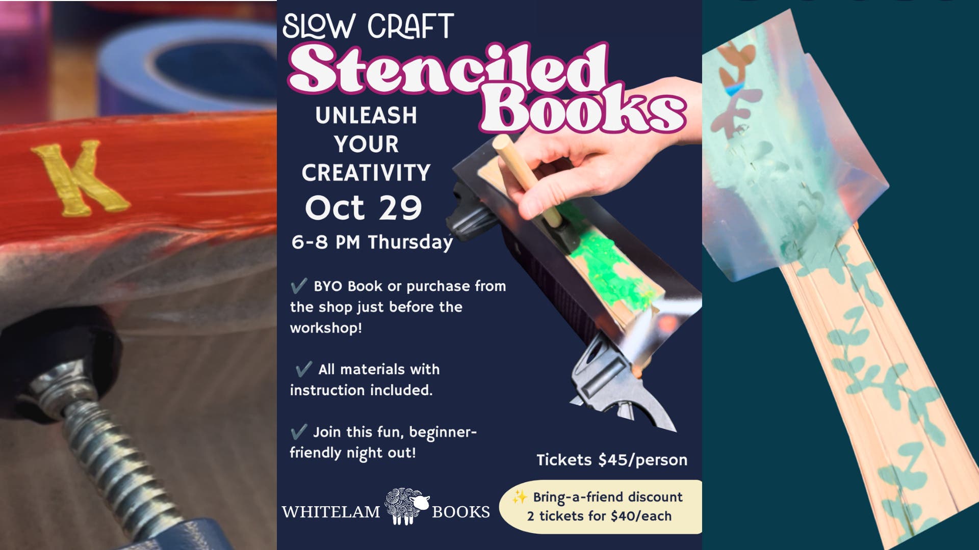 Whitelam Books to Host Stenciled Book Edges Workshop with Slow Craft
