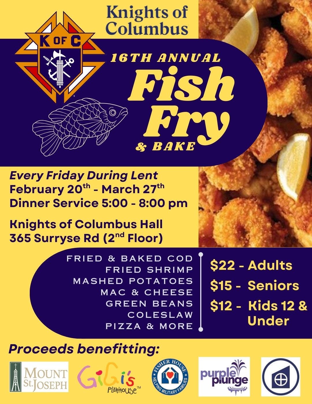 Knights of Columbus Friday Fish Fry & Bake