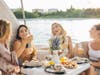 A day on the water, boat picnic set-up