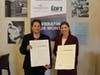 L-R: Judy Troilo, Monika Henry holding proclamations from the Office of County Executive George Latimer.