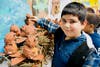 Vejar Elementary kindergartners show paper-mache beavers on display during the March 20 Open House. 