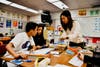 Diamond Bar High School teacher Esther Cho works with English Learners on March 27.