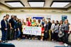 South Pointe Middle School parent Molly Mendoza receives the Partner in Education Award.