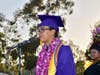 Social Chair Kyle Lew leads Pledge of Allegiance during Diamond Bar High commencement.