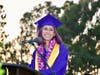 Senior speaker Marissa Singh delivers commencement address message to classmates.