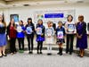 Talented young artists recognized for winning entries in the Music K-8 Magazine Cover Contest. 