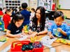 C.J. Morris Elementary kindergartners color teddy bears on the first day.