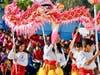 Walnut Elementary students perform traditional dances during the Lunar New Year program. 