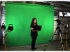 South Pointe science teacher Shelly Yamashiro welcomes students to digital learning with green screen technology. 