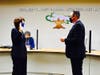 Superintendent Dr. Robert Taylor administers oath of office to Layla Abou-Taleb on Dec. 14