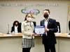 Westhoff Elementary 5th grader Lila Xue is lauded with the Super Star Student Award. 