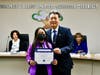 Student Leader! Trustees honor Evergreen Elementary fifth grader Tiffany Trinidad with the Super Star Student Award during the April 20 Board Meeting