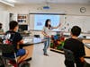 Diamond Bar High School biology teacher Diana Wai welcomes students to modernized classroom on August 8. 