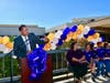 Principal Dr. Reuben Jones, flanked by science teachers and WVUSD leaders, welcomes guests to 500 Science Building ribbon cutting ceremony on Sept. 21. 
