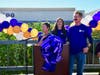 Science teachers Jennifer Bravo, Teresa Hebert, and Eric Sorenson speak at ribbon cutting ceremony. 