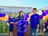Science teachers Jennifer Bravo, Teresa Hebert, and Eric Sorenson speak at ribbon cutting ceremony. 