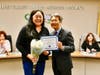 Advocates for All Students! Trustees honor South Pointe Middle School Community Club President Angie Chiao with the Partner in Education Award during the November 2 meeting