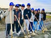 Golden Shovels! Walnut High students commemorate groundbreaking of a new gymnasium on Jan. 18. 