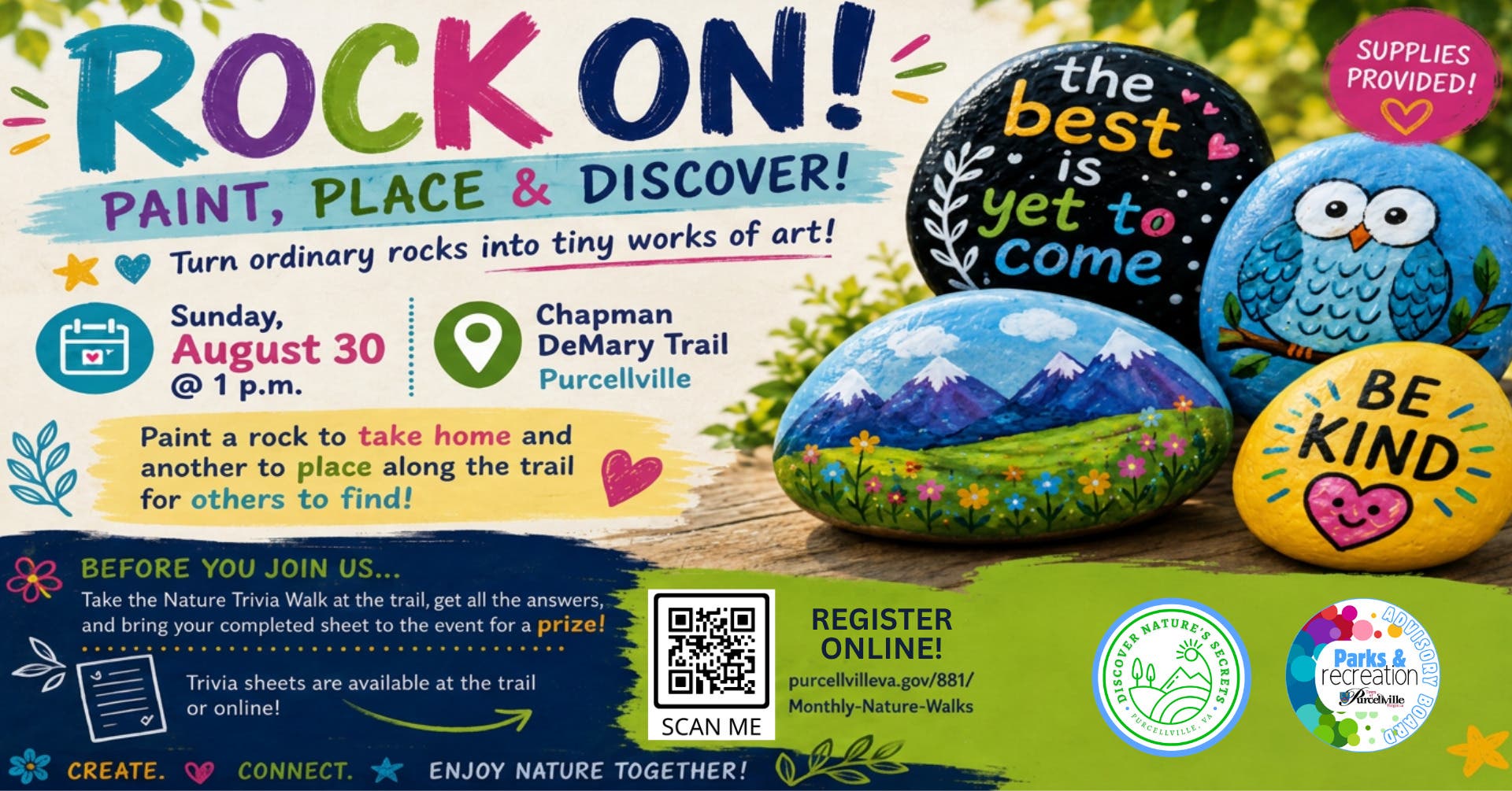 Rock Painting at the Chapman DeMary Trail!